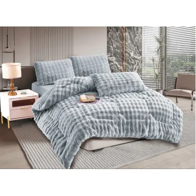 Κουβερτοπάπλωμα burble (220cm x 240cm  2 x 50cm x 70cm) γκρί