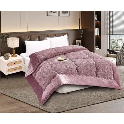 Κουβερτοπάπλωμα pv plush (240cm x 260cm) rust red