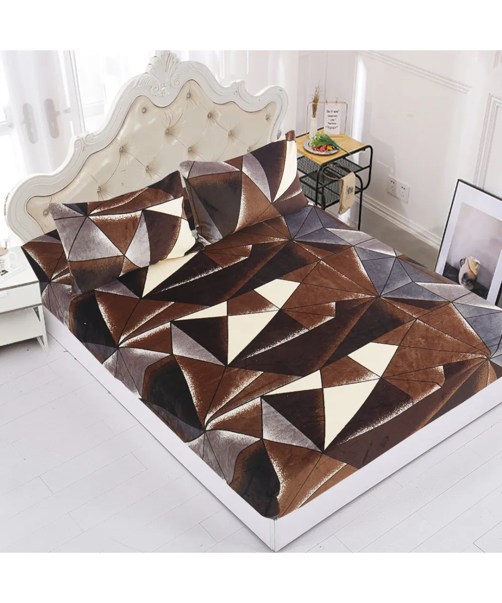 Fleece σεντόνι με λάστιχο και μαξιλαροθήκες (180cm x 200cm   25cm) σχέδιο 4