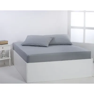 Βαμβακερό σεντόνι essentials (165cm x 200cm   35cm) quarry