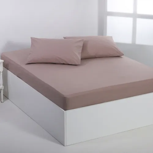 Βαμβακερό σεντόνι essentials (105cm x 200cm   35cm) mashroom