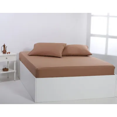 Βαμβακερό σεντόνι essentials (165cm x 200cm   35cm) praline