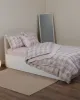 Σετ σεντόνια βαμβακερά ( 180cm x 260cm) καρρώ ρόζ 