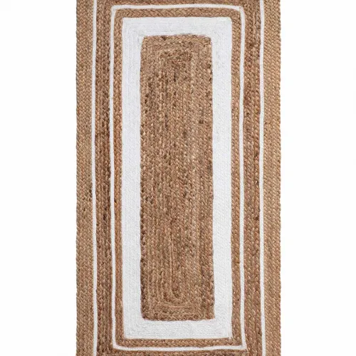 Χαλί γιούτα 1725 (60cm x 130cm) natural/white