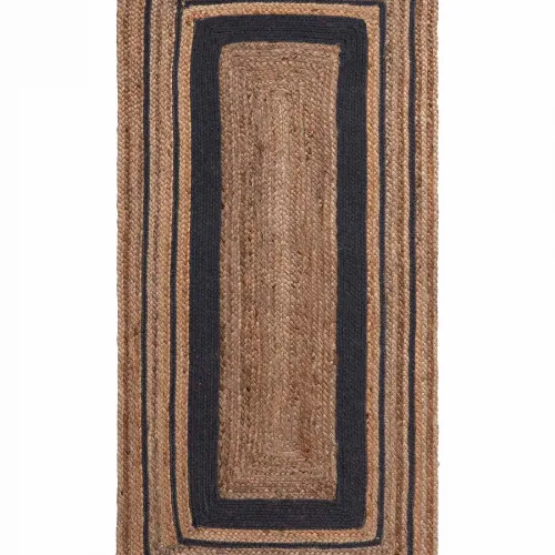 Χαλί γιούτα 1728 (60cm x 130cm) natural/black