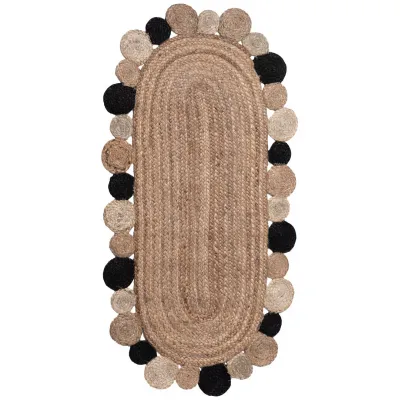 Χαλί γιούτα 1734 (60cm x 130cm) black