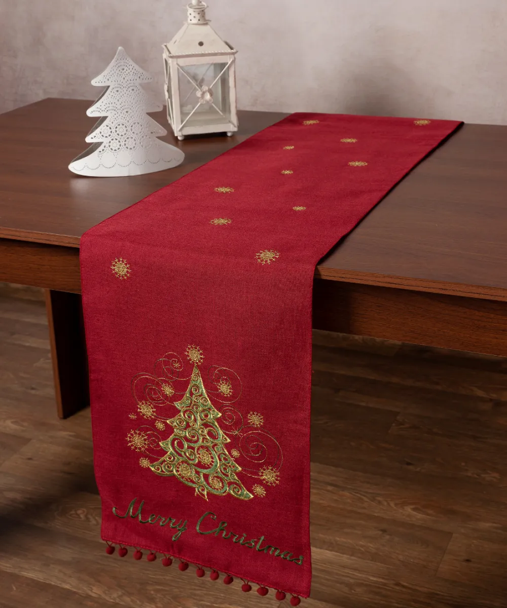 Χριστουγεννιάτικη τραβέρσα NW347 (35cm x 175cm) κόκκινη Χριστουγεννιάτικη τραβέρσα NW347 (35cm x 175cm) κόκκινη