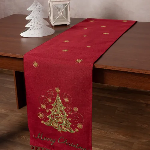 Χριστουγεννιάτικη τραβέρσα NW347 (35cm x 175cm) κόκκινη