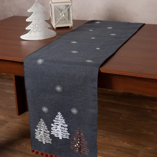 Χριστουγεννιάτικη τραβέρσα NW349 (35cm x 175cm) ανθρακί