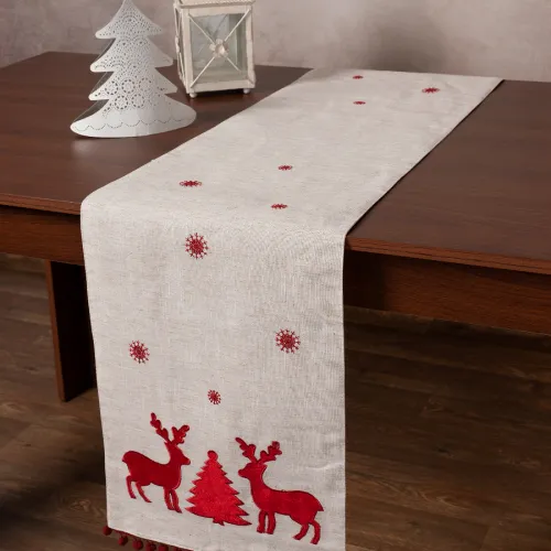 Χριστουγεννιάτικη τραβέρσα NW345 (35cm x 175cm) άμμου