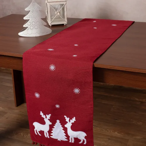 Χριστουγεννιάτικη τραβέρσα NW345 (35cm x 175cm) κόκκινη