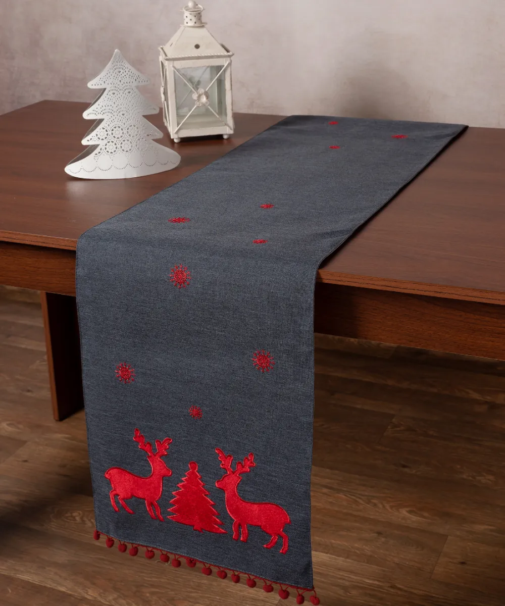 Χριστουγεννιάτικη τραβέρσα NW345 (35cm x 175cm) ανθρακί Χριστουγεννιάτικη τραβέρσα NW345 (35cm x 175cm) ανθρακί