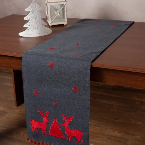 Χριστουγεννιάτικη τραβέρσα NW345 (35cm x 175cm) ανθρακί