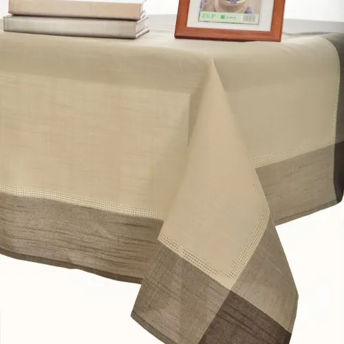 τραπεζομάντηλα nx031 (135cm x 135cm) γκρί καφέ γωνία