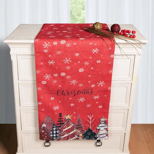 Χριστουγεννιάτικη Τραβέρσα με στάμπα (45cm x 170cm) ks2025-9