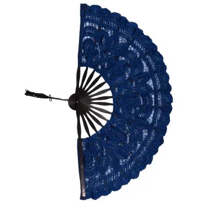 Χειροποίητη βεντάλια (22cm) μπλέ