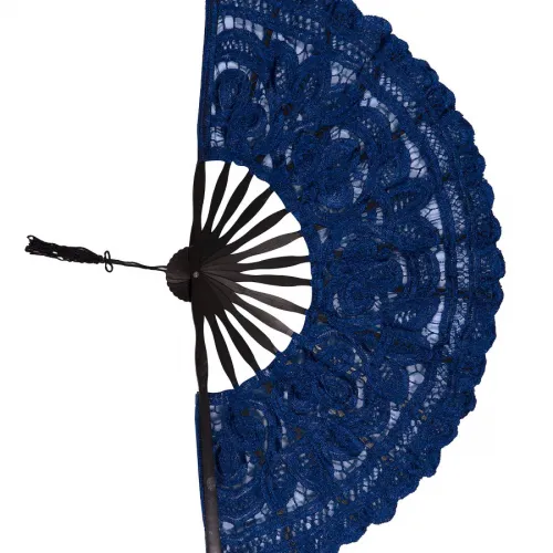 Χειροποίητη βεντάλια (22cm) μπλέ