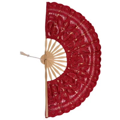 Χειροποίητη βεντάλια (22cm) κόκκινη