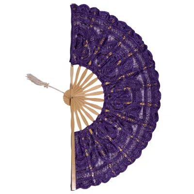 Χειροποίητη βεντάλια (22cm) μώβ
