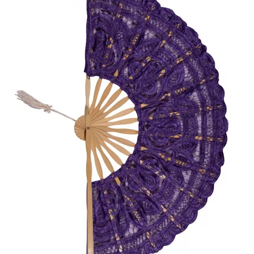 Χειροποίητη βεντάλια (22cm) μώβ