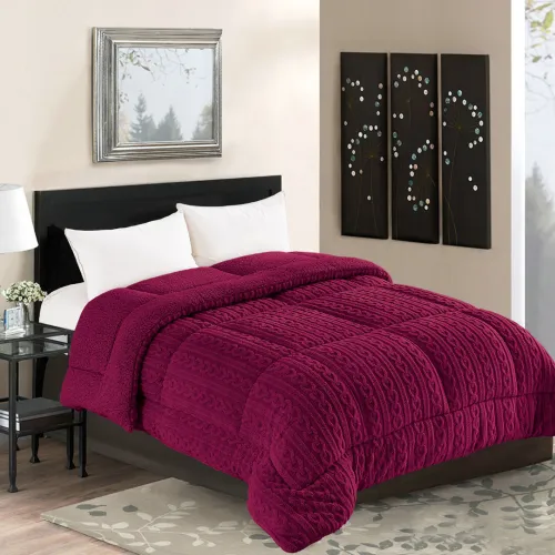 Κουβερτοπάπλωμα braid (240cm x 260cm) μπορντώ