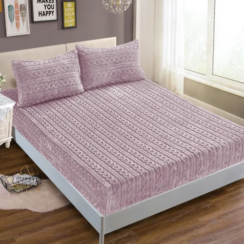 Σεντόνι fleece braid (160cm x 200cm ) λιλά