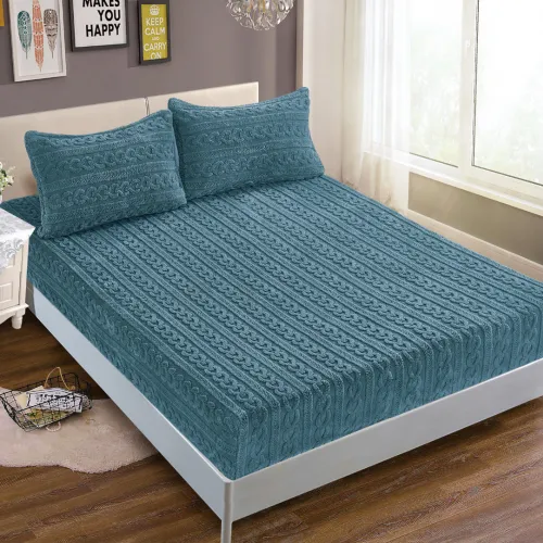 Σεντόνι fleece braid (160cm x 200cm ) ραφ