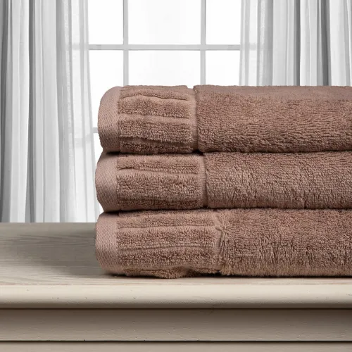 Βαμβακερή πετσέτα ΜΕΛΩΔΙΑ 600gsm (50cm x 100cm) light brown