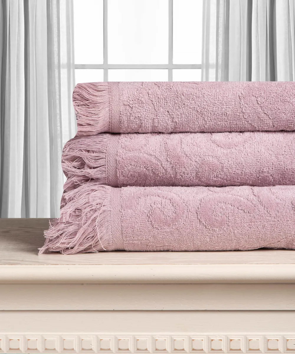 Βαμβακερή ζακάρ πετσέτα ALICIA 520gsm (40cm x 60cm) mauve