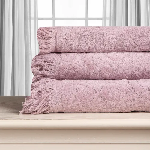 Βαμβακερή ζακάρ πετσέτα ALICIA 520gsm (50cm x 100cm) mauve
