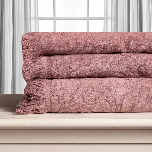 Βαμβακερή ζακάρ πετσέτα ALICIA 520gsm (40cm x 60cm) ανοιχτό καφέ 