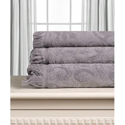 Βαμβακερή ζακάρ πετσέτα ALICIA 520gsm (40cm x 60cm) γκρί