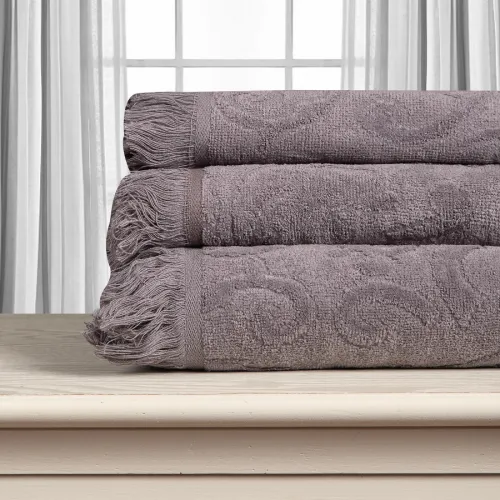 Βαμβακερή ζακάρ πετσέτα ALICIA 520gsm (40cm x 60cm) σκούρο γκρί