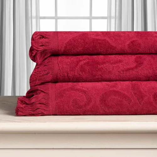 Βαμβακερή ζακάρ πετσέτα ALICIA 520gsm (80cm x 150cm) κόκκινο