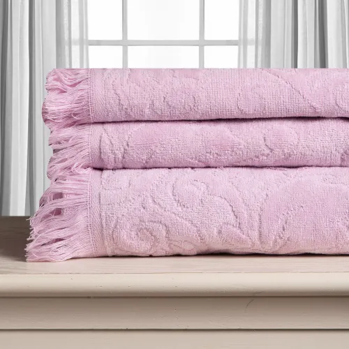 Βαμβακερή ζακάρ πετσέτα ALICIA 520gsm (40cm x 60cm) ρόζ