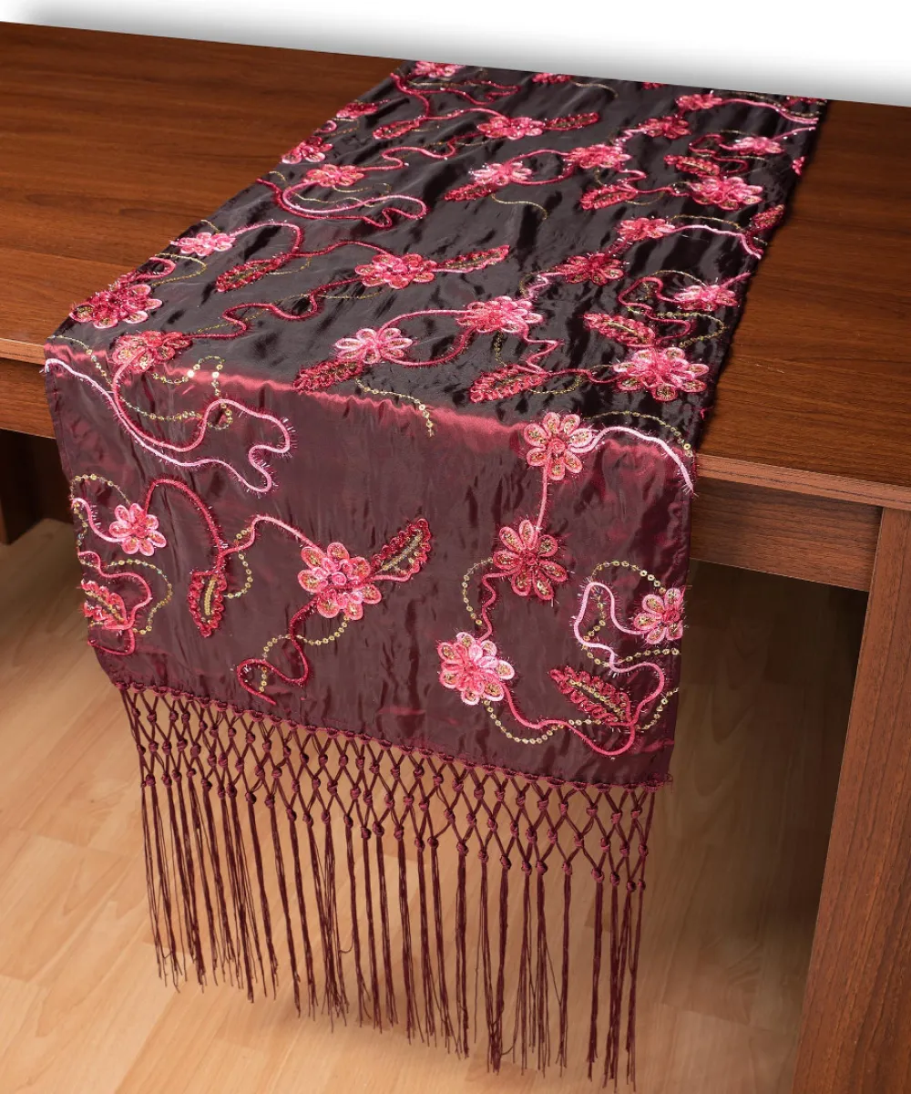 Σατέν τραβέρσα A11 (50cm x 210cm) μπορντώ  