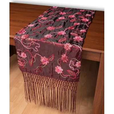 Σατέν τραβέρσα A11 (50cm x 210cm) μπορντώ  