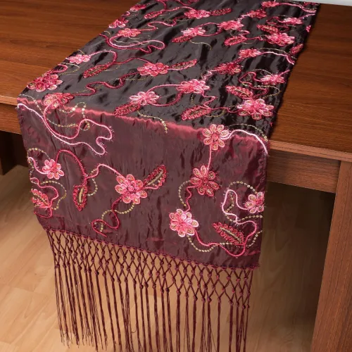 Σατέν τραβέρσα A11 (50cm x 210cm) μπορντώ  