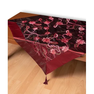 Σατέν τραπεζοκαρέ A11 (120cm x 120cm) μπορντώ  