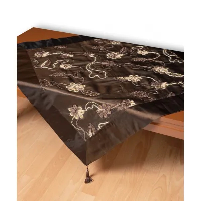 Σατέν τραπεζοκαρέ A11 (120cm x 120cm) καφέ  