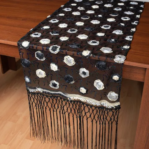 Τούλινη καρέ τραβέρσα 264-17 (50cm x 200cm) μαύρο