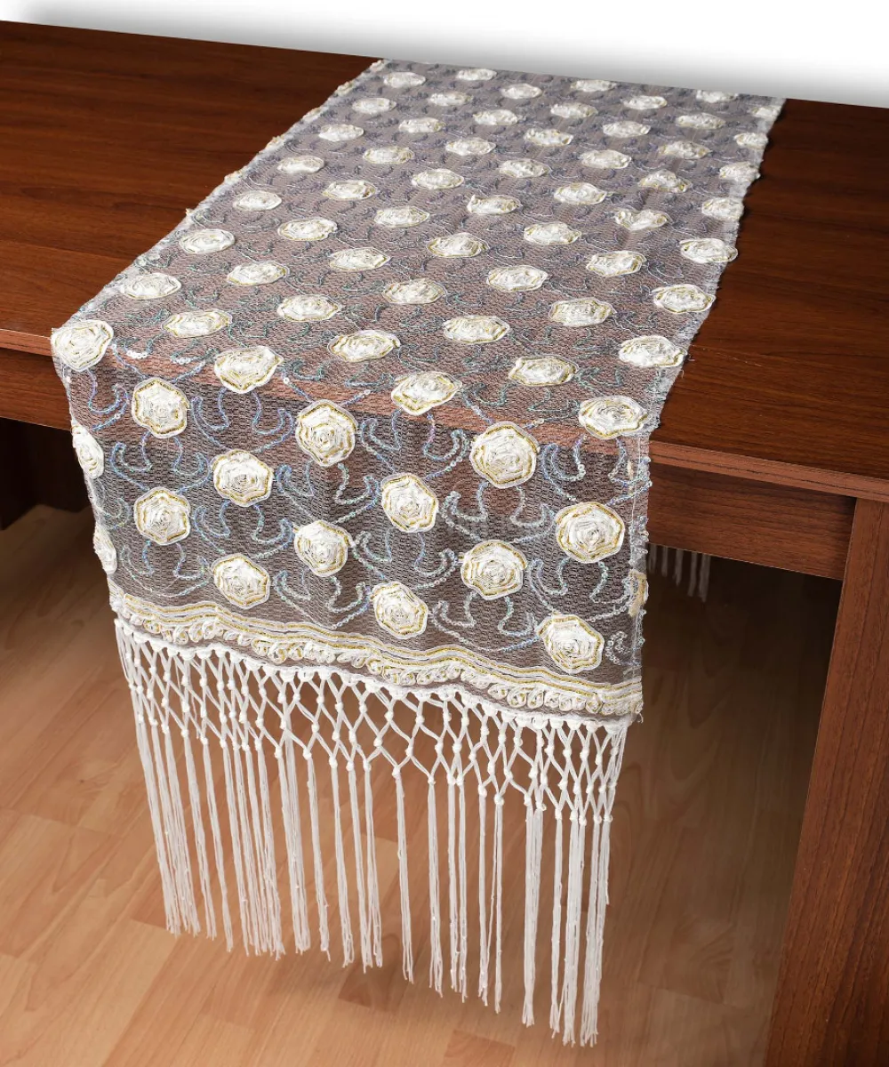 Τούλινη καρέ τραβέρσα 264-17 (50cm x 200cm) λευκό 
