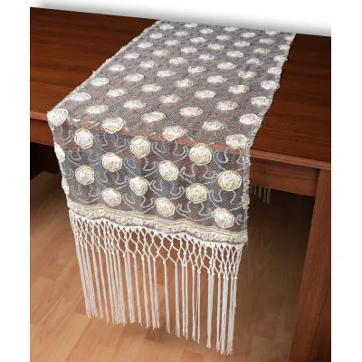 Τούλινη καρέ τραβέρσα 264-17 (50cm x 200cm) λευκό 
