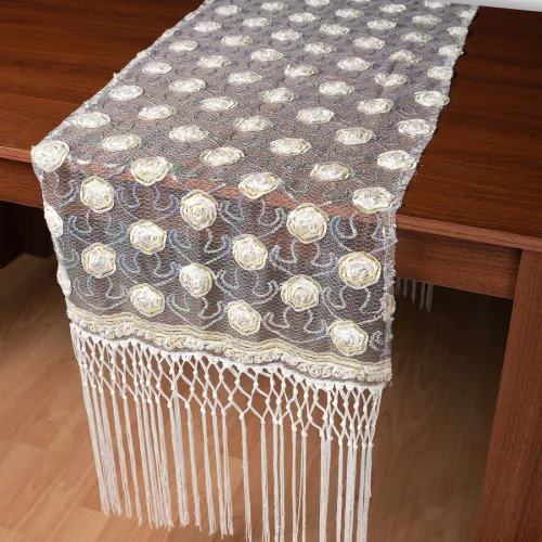 Τούλινη καρέ τραβέρσα 264-17 (50cm x 200cm) λευκό 