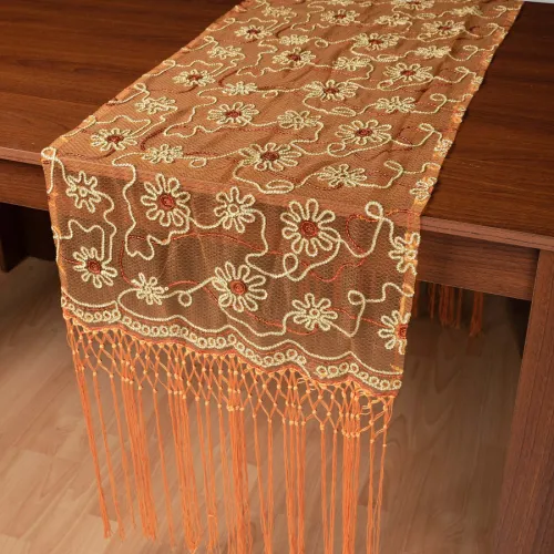 Τούλινη καρέ τραβέρσα 7180 (50cm x 200cm) πορτοκαλί