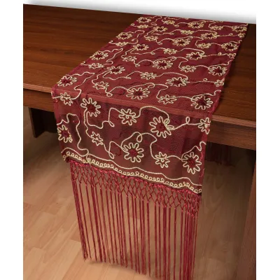 Τούλινη καρέ τραβέρσα 7180 (50cm x 200cm) μπορντώ 