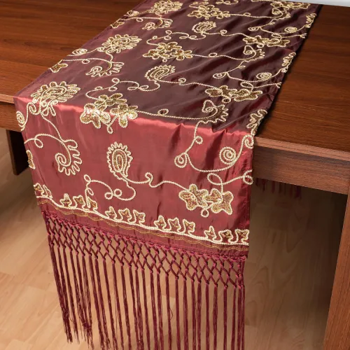 Σατέν τραβέρσα 7710 (50cm x 210cm) μπορντώ  