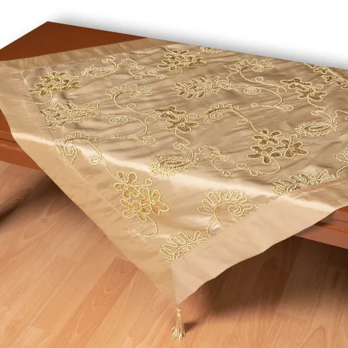 Σατέν τραπεζοκαρέ 7710 (135cm x 135cm) χρυσό