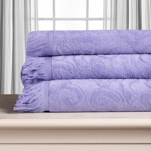 Βαμβακερή ζακάρ πετσέτα ALICIA 520gsm (40cm x 60cm) λιλά