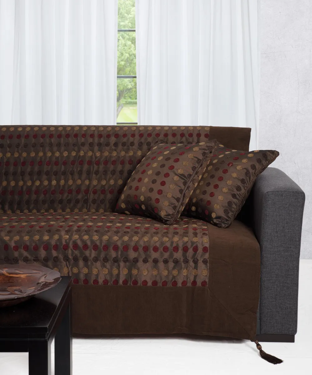 ΡΙΧΤΑΡΙΑ 602 πουά (150cm x 180cm) καφέ ΡΙΧΤΑΡΙΑ 602 πουά (150cm x 180cm) καφέ